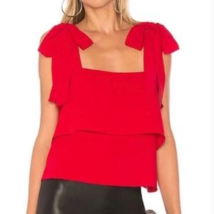Amanda Uprichard Eli Tie Top in red